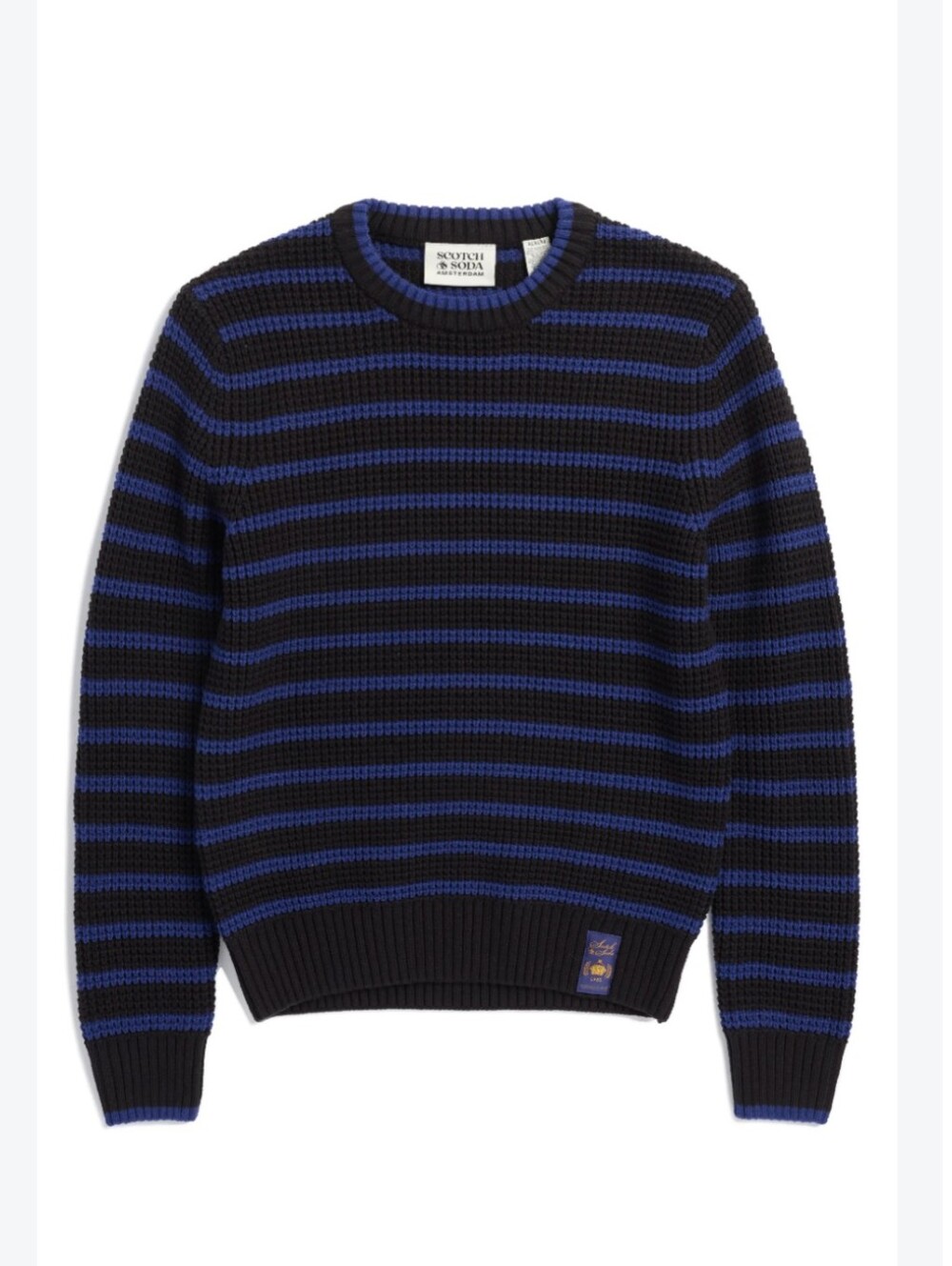 Scotch & Soda Blue And Black Crewneck Sweater Size Large